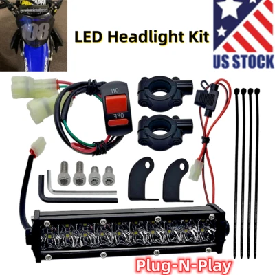 For Yamaha YZ450 F YZ250 f WR450F WR250F Plug-N-Play LED Headlight Light Bar Kit - Image 1 of 4
