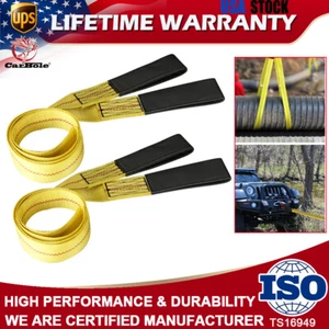 2Pack 6'x2" Heavy Duty Nylon Sling Flat Loops Tow Lifting Strap Web Lift Rope US - Picture 1 of 18