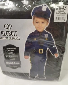 Nuevo Infante Niño Policía Recluta Polive Disfraz Halloween 0-6 Meses Oficial Bebé - Imagen 1 de 6