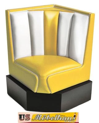 HW-60/60-YEL Banc Diner Américain Banc D'Angle Meubles Style Rétro Années 50 USA - Photo 1/4