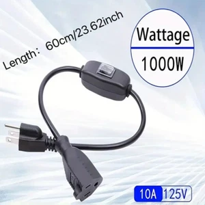 Schwerlast 2 Fuß Verlängerungskabel mit wasserdichtem Ein/Aus Schalter, 1000 W - Bild 1 von 6
