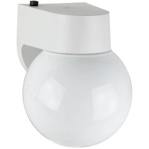 Diodesy Energy Saving Globe Style Outdoor Outdoor Fixture White FinishWhite Lens - Picture 1 of 1