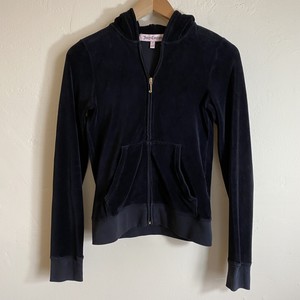 black juicy couture velour moletom com capuz