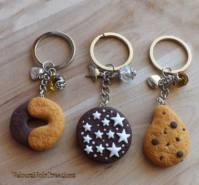 Portachiavi biscotti mulino bianco abbracci pan di stelle gocciole fimo regalo - Image 1 of 4