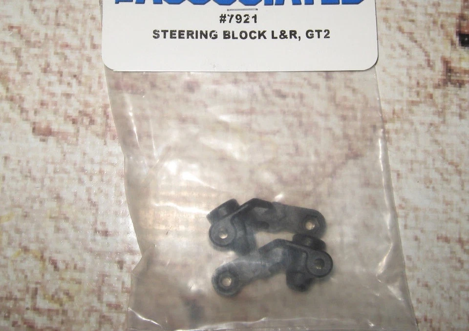 Vintage RC Associated GT2 Steering Block Set Plastic Black 7921 - Image 1 of 2