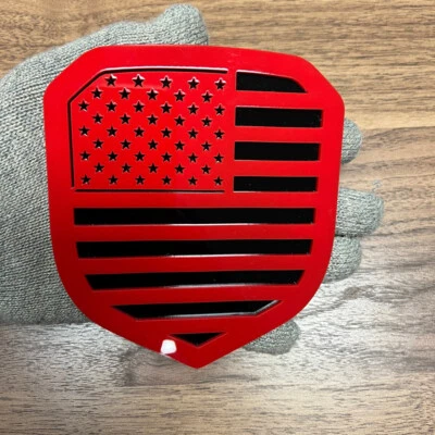 Insignia emblema parrilla para Dodge Ram 1500 2500 3500 13-18 rojo/negro BANDERA AMERICANA Foto 1 de 2