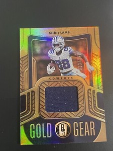 CeeDee Lamb 2022 Gold Standard Gold Gear GU jersey /299 Dallas Cowboys 🔥 