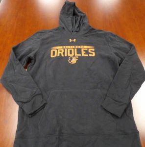 UNDER ARMOUR MLB BALTIMORE ORIOLES BLACK HOODED SWEATSHIRT SIZE L - Picture 1 of 4