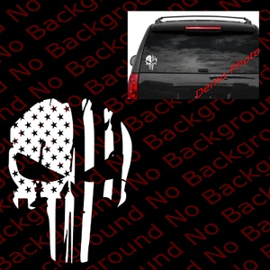USA Distressed Flag Military SKULL Vinyl Die Cut Decal for US Army Veteran SK008 - Bild 1 von 6