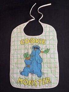 Vintage Sesame Street Cookie Monster Baby Bib by Muppets Inc.