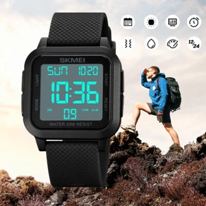 Herren Militär Sportuhr LED Bildschirm Großes Digital Zifferblatt Wasserdicht Armbanduhr - Bild 1 von 12