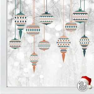 Adesivi per finestre Dizzy Duck 10 blu arancione marocchino palline di Natale decalcomania - Foto 1 di 6