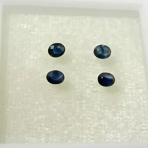 0.72 carat Oval 3.8x3 mm Qty 4, Natural Parti blue Australian Sapphire Gemstone - Picture 1 of 12