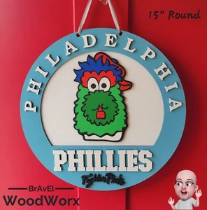 Philly Phanatic Phillies Sign - Light Blue - Picture 1 of 4