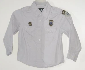 Camisa de manga larga enrollable con botones gris talla 4 años babyGAP para niños - Imagen 1 de 2