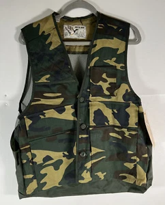 NEW Vtg Duck Bay Vest Medium Camo Button Up Camouflage Cotton Canvas Duckbay - Picture 1 of 7
