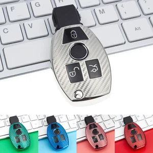 TPU Carbon Fibre Car Remote Smart Key Case Cover For 2010-2020 Mercedes-Benz - Picture 1 of 70