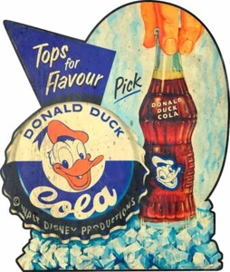 DONALD DUCK COLA SODA POP BOTTLE HEAVY DUTY USA MADE METAL ADVERTISING SIGN - Picture 1 of 1