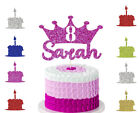 Personalised Crown Cake Topper Glitter Cake Topper Custom  Age / Name Princess