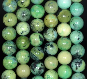 "Cuentas sueltas redondas de piedra preciosa crisoprasa verde de 10 mm 15,5" - Imagen 1 de 4