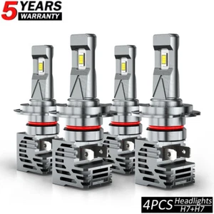 For BMW X1 2012-2017 2018 - 4X H7+H7 LED Headlight High Low Bulbs Kit 6000K - Picture 1 of 11