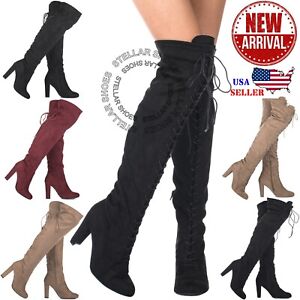 Beige Over The Knee Boots For Women For Sale Ebay