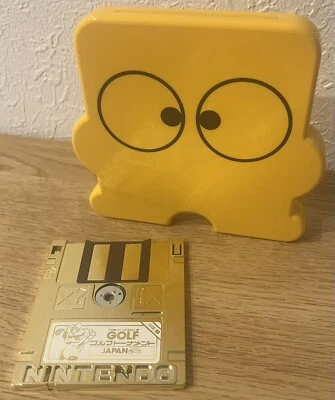 MARIO GOLF Japan Course Original GOLDEN Nintendo Famicom Disk System Gold - Image 1 of 4