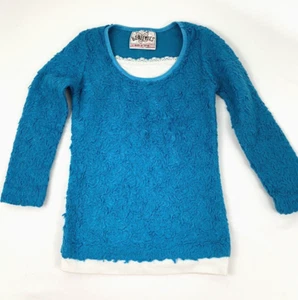 Beautees Youth Girl's Teal Fuzzy Long Sleeve Shirt, Size 4 - Picture 1 of 7