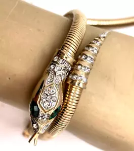 1940's CORO Pegasus Mark "Jeweled" Serpent Snake Necklace & Bracelet - Picture 1 of 5