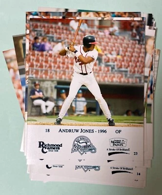 1996 RICHMOND BRAVES RICHMOND CAMERA PHOTO SET  COMPLETE NEW 26 4 X 5 PHOTOS - Image 1 of 2