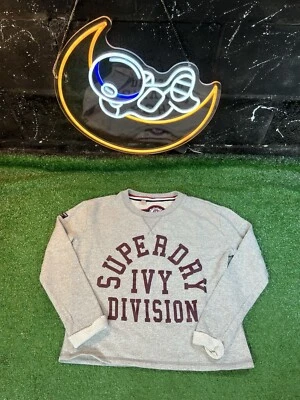 Superdry Sweater Womens Size XS Gray Cropped Sweatshirt Gray Pullover - Image 1 of 4