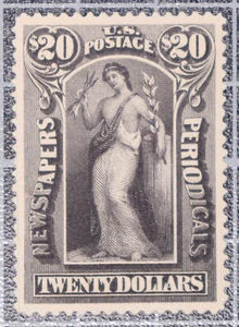 Scott PR123 - 20 $ Zeitungsmarke - OG MH schöne Briefmarke - SCV - 45,00 $ - Bild 1 von 2