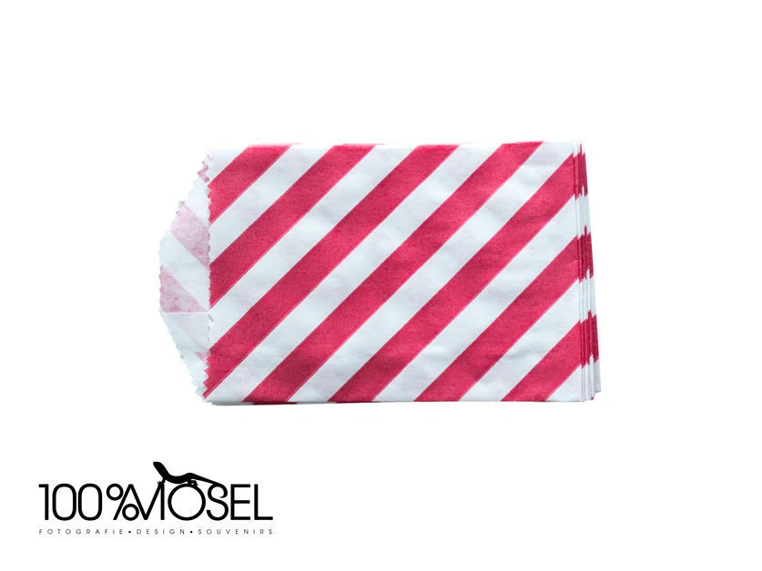 Papiertüten gestreift mini DIY Basteln Gastgeschenke Hochzeit Rot Gold 50 Stk - Bild 1 von 1