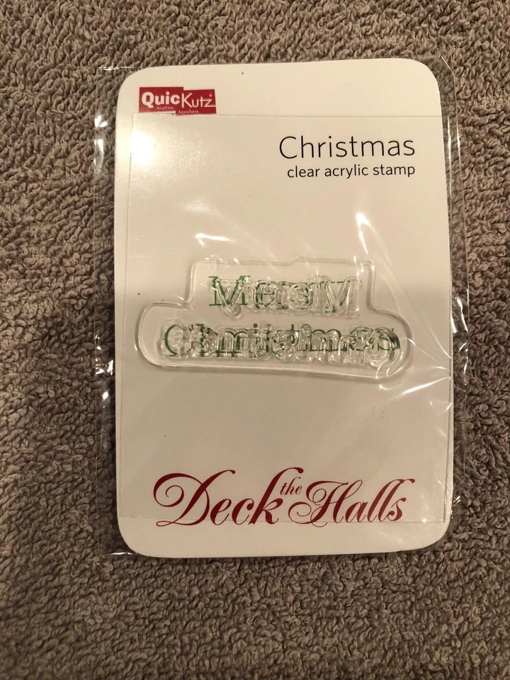 QuicKutz "Deck The Halls" Clear Acrylic Christmas Stamp  Scrapbooking  Crafts   - Image 1 of 1
