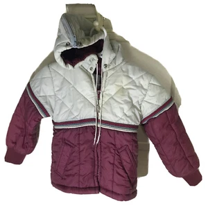 Pacific Trail Sportswear Kid's Jacket Vintage 80s-90s size 4 burgundy beige - Picture 1 of 6