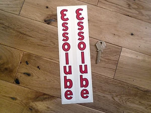 "Pegatinas de texto verticales estilo vintage ESSOLUBE 10" par bomba de gasolina gasolina petrolera - Imagen 1 de 1