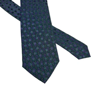 BRIONI 100% Seta SILK TIE Purple Green Floral Geometric Hand Made Italy 58” - Picture 1 of 6