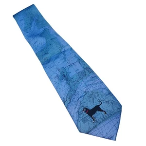 Der schwarze Hund Krawatte Krawatte Seide Nantucket Martha's Vineyard Maritim Karten - Bild 1 von 6