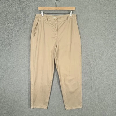 Pantalones Eileen Fisher para mujer 8 algodón orgánico cáñamo elástico cónico tiro alto recortado Foto 1 de 4