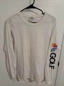 NBC Golf TV Broadcast Crew WEBTech White Long Sleeve Golf Polo Shirt Men's Large - Picture 1 of 4