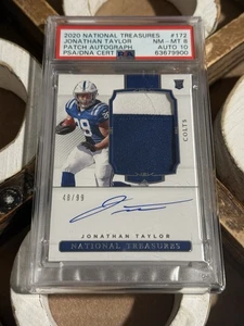 2020 National Treasures Jonathan Taylor Rookie Patch Auto True RPA /99 PSA 8 10 - Picture 1 of 2