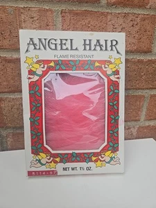 Vintage Engelshaar gesponnen Glas rosa Baumschmuck Originalkarton  - Bild 1 von 9