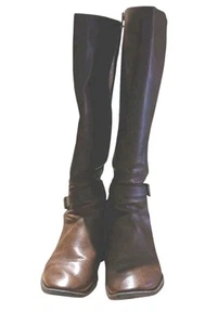 Chaps Ralph Lauren Women's Boots Size 9B Dark Brown Calf Full Zip With Box - Picture 1 of 7