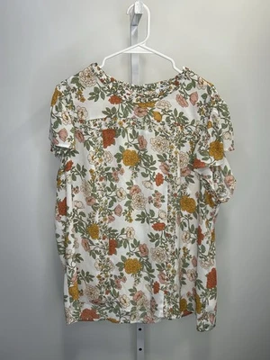 Blusa feminina DR2 floral manga curta tamanho XL.  1B - Imagem 1 de 4
