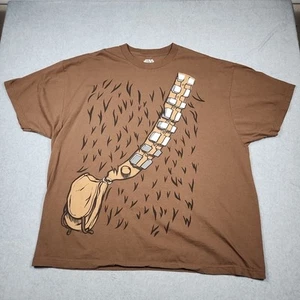 Star Wars Chewbacca Short Sleeve T Shirt Brown Men's 4XL Cotton Graphic Print - Picture 1 of 10
