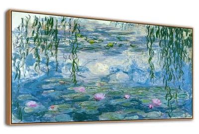 Water Lilies Framed Wall Art - Claude Monet Floral Painting Masterpiece Repro... - Image 1 of 4