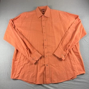 Linea Rossa Signature Linen Blend Shirt Mens XXL Orange Roll Tab Preppy Casual - Picture 1 of 5