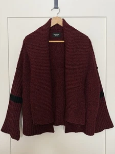 Zadig & Voltaire Shawl Open Cardigan Womens Size S/XS Rust Merino Wool Blend - Picture 1 of 14