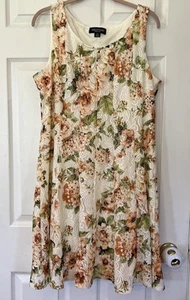 Vestido Floral Perceptions New York Para Mujer Talla XL Encaje Forrado Boho Hada Femenino - Imagen 1 de 13