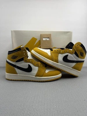 Talla 6Y-Nike Air Jordan Retro 1 (GS) Alto OG Amarillo Ocre FD1437-701 Foto 1 de 4